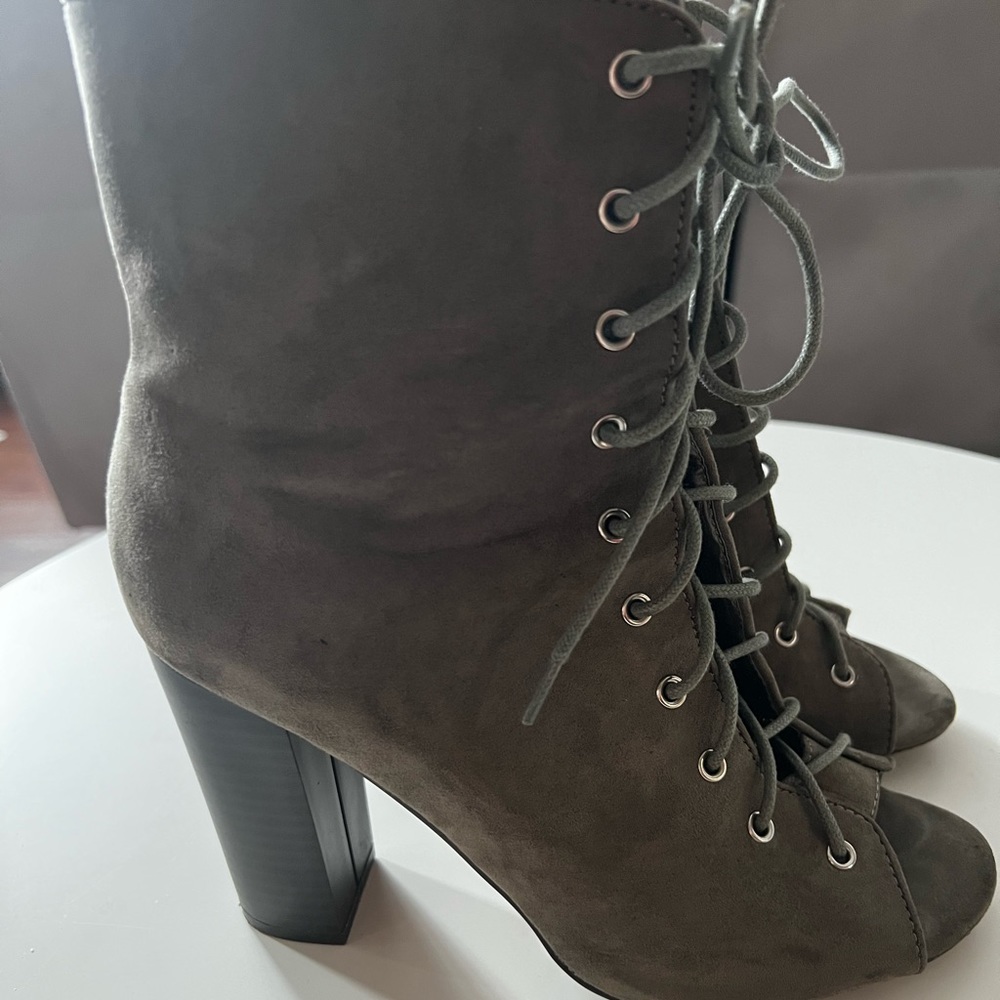 Lace Up Open Toe Booties